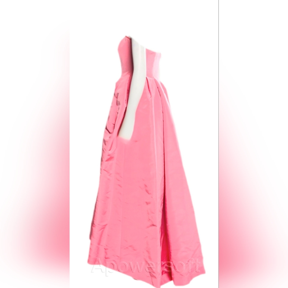 ○$7,500 OSCAR DE LA RENTA PINK SILK PLEADED RUNWAY GOWN US 10 L - Picture 4 of 10